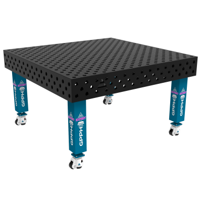 Metināšanas galds EXPERT Izmērs - 1500x1480mm, Tīkls - diagonāle, Sistēma - Φ28, Kājas - uz riteņiem