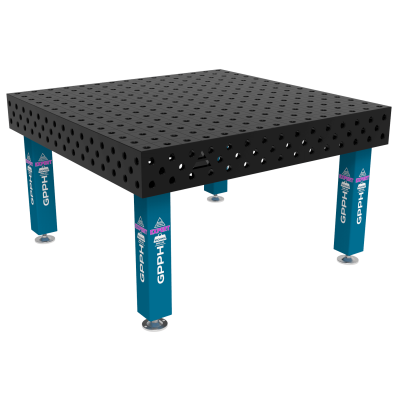 Mesa de soldadura EXPERT Tamaño - 1500x1480mm, Cuadrícula - 100x100mm, Sistema - Φ28, Patas - En los pies