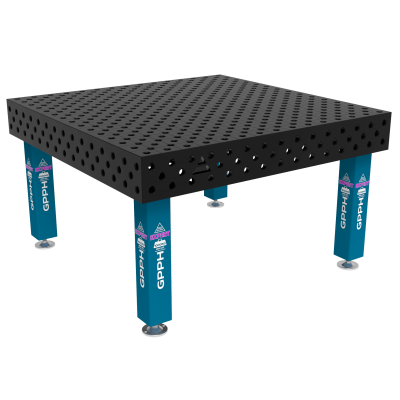 Mesa de soldadura EXPERT Tamaño - 1500x1480mm, Cuadrícula - diagonal, Sistema - Φ28, Patas - En los pies