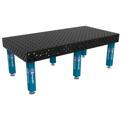 Table de soudage EXPERT Taille - 2400x1200mm, Grille - 100x100mm, Système - Φ28, Pattes - Sur les pieds