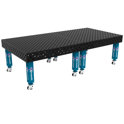 Table de soudage EXPERT Taille - 3000x1480mm, Grille - diagonale, Système - Φ28, Pieds - Sur roues