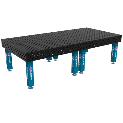 Kaynak masası EXPERT Boyut - 3000x1480mm, Izgara - diyagonal, Sistem - Φ28, Bacaklar - Ayaklarda