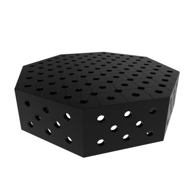 Achthoekige lastafel OCT 800x800mm fi28 grid diagonaal