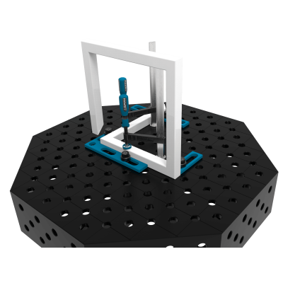 Octagonal welding table OCT 1000x1000mm with construction