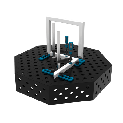 Table de soudage octogonale OCT 1000x1000mm avec la construction