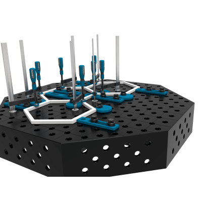 Achthoekige lastafel OCT 1200x1200mm met constructie