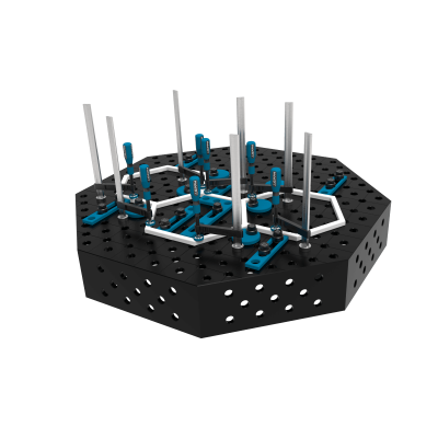 Achthoekige lastafel OCT 1200x1200mm met constructie