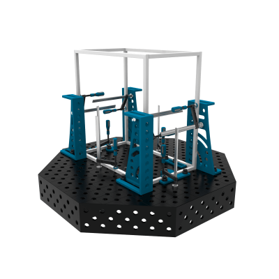 Achthoekige lastafel OCT 1400x1400mm met constructie
