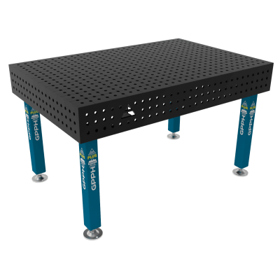 Mesa de soldadura PLUS Grelha - 50x50mm, Sistema - Φ16, Tamanho - 1500x1000mm, Pernas - Nos pés