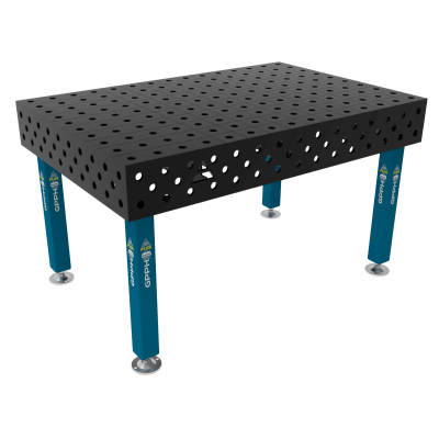 Mesa de soldadura PLUS Cuadrícula - 100x100mm, Sistema - Φ28, Tamaño - 1500x1000mm, Patas - En los pies