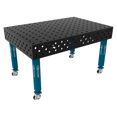 Table de soudage PLUS Grille - 100x100mm, Système - Φ28, Taille - 1500x1000mm, Pieds - Sur roues
