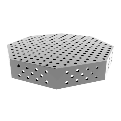 Åttekantet sveisebord OCT INOX 1200x1200mm fi28 diagonalt rutenett