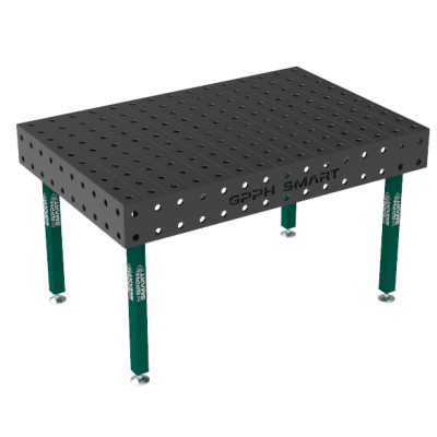 Mesa de soldadura SMART Cuadrícula - 100x100mm, Sistema - Φ28, Tamaño - 1500x1000mm, Patas - En los pies, Blat - 15mm