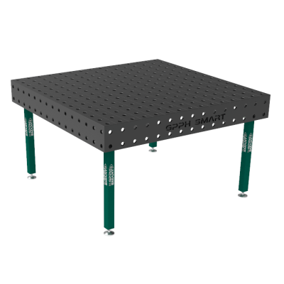 Welding table SMART Grid - 100x100mm, System - Φ28, Size - 1500x1480mm, Legs - On feet, Tabletop - 15mm