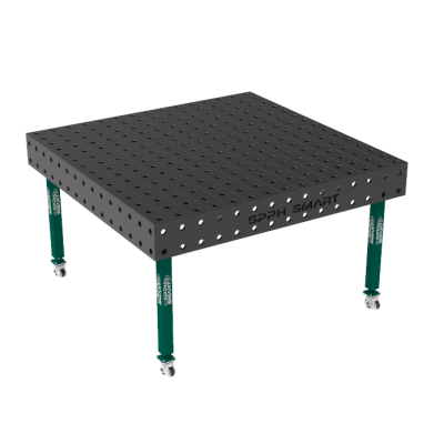 Metināšanas galds SMART Tīkls - 100x100mm, Sistēma - Φ28, Izmērs - 1500x1480mm, Kājas - uz riteņiem, Galda virsma - 12 mm