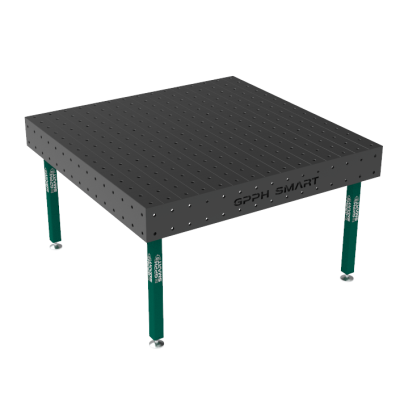 Svejsebord SMART Gitter - 100x100mm, System - Φ16, Størrelse - 1500x1480mm, Ben - På fødderne, Bordplade - 12mm