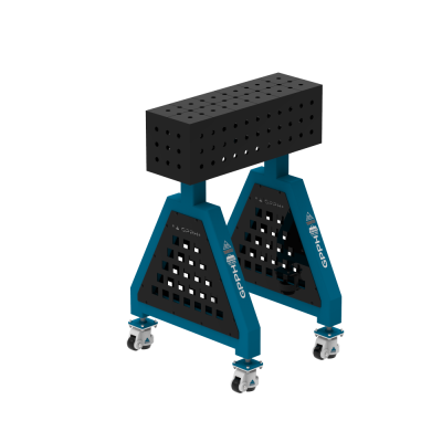 Sveisestøtte TRESTLE ECO 600x200x200 mm - System ⌀16mm - Rutenett: 50x50mm - På hjul