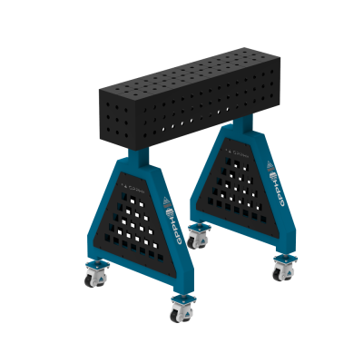 Support de soudage TRESTLE ECO 800x200x200 mm - Système ⌀16mm - Grille : 50x50mm - Sur roulettes