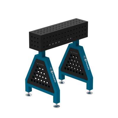Lassteun TRESTLE ECO 800x200x200 mm - Systeem ⌀16mm - Raster: 50x50mm - Op voet