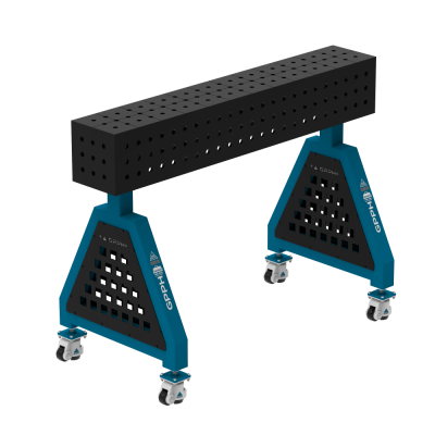 Kaynak desteği TRESTLE ECO 1200x200x200 mm - Sistem ⌀16mm - Izgara: 50x50mm - Tekerlekler üzerinde