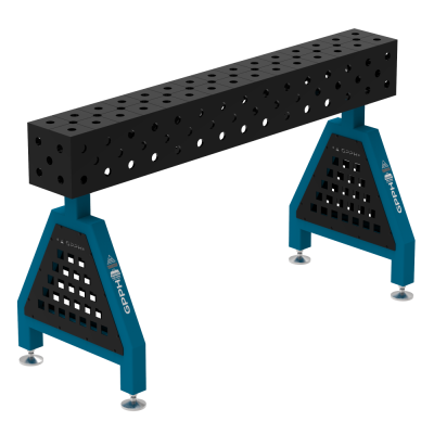 Welding support TRESTLE ECO 1500x200x200 mm - System ⌀28mm - Grid: Diagonal - On foot