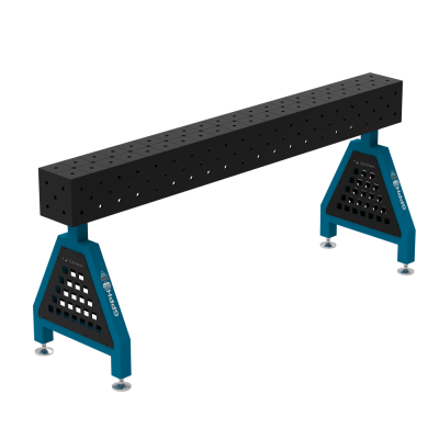 Sveisestøtte TRESTLE ECO 2000x200x200 mm - System ⌀16mm - Rutenett: Diagonal - On foot