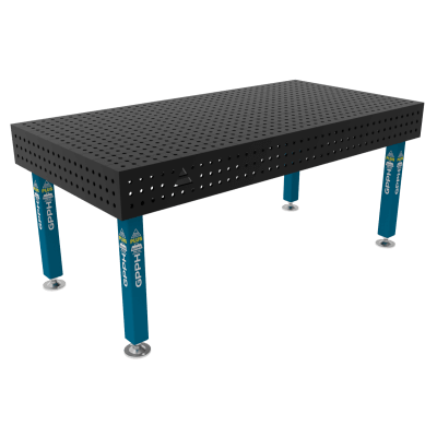 Sveisebord PLUS Rutenett - 50x50mm, System - Φ16, Størrelse - 2000x1000mm, Ben - På føttene