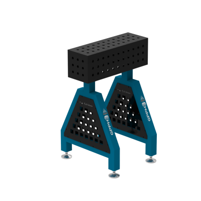 Welding support TRESTLE PLUS 600x200x200 mm - System ⌀16mm - Grid: 50x50mm - On foot