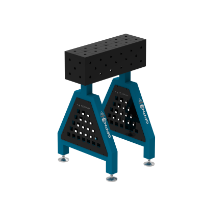 Lassteun TRESTLE PLUS 600x200x200 mm - Systeem ⌀16mm - Rooster: Diagonaal - Op voet