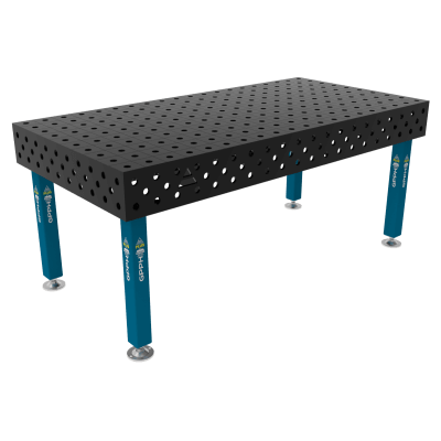 Welding table PLUS Grid - 100x100mm, System - Φ28, Size - 2000x1000mm, Legs - On feet