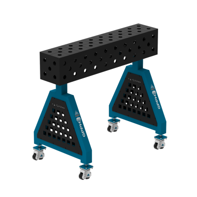 Lassteun TRESTLE PLUS 1000x200x200 mm - Systeem ⌀28mm - Rooster: Diagonaal - Op wielen