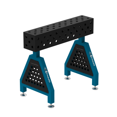 Welding support TRESTLE PLUS 1000x200x200 mm - System ⌀28mm - Grid: Diagonal - On foot