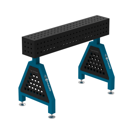 Metināšanas atbalsts TRESTLE PLUS 1200x200x200 mm - System ⌀16mm - Režģis: 50x50mm - Kājām
