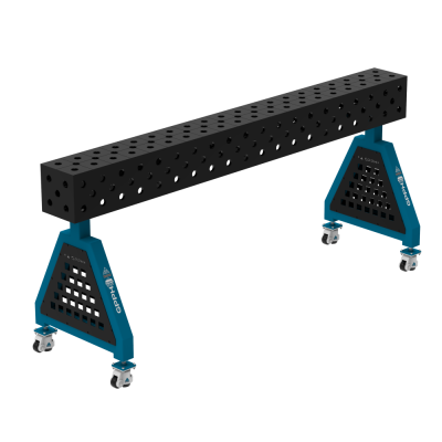 Svejsestøtte TRESTLE PLUS 2000x200x200 mm - System ⌀28mm - Gitter: Diagonal - På hjul