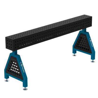 Metināšanas atbalsts TRESTLE PLUS 2000x200x200 mm - System ⌀16mm - Režģis: 50x50mm - Kājām