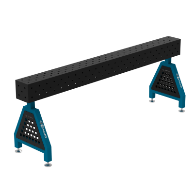 Sveisestøtte TRESTLE PLUS 2400x200x200 mm - System ⌀16mm - Rutenett: Diagonal - On foot