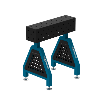 Suvirinimo atrama TRESTLE PRO 800x200x200 mm - Sistema⌀16mm - Tinklelis: Įstrižainė - Ant kojų