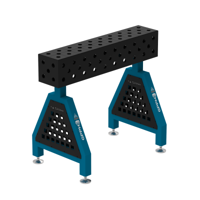 Soporte de soldadura TRESTLE PRO 1000x200x200 mm - Sistema ⌀28mm - Rejilla: Diagonal - A pie