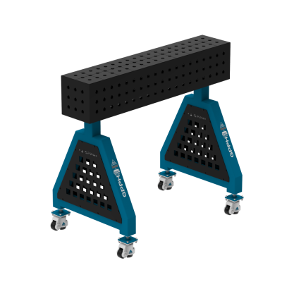 Suvirinimo atrama TRESTLE PRO 1000x200x200 mm - Sistema⌀16mm - Grid: 50x50mm - Ant ratų