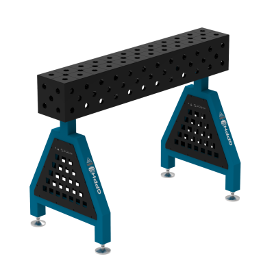 Welding support TRESTLE PRO 1200x200x200 mm - System ⌀28mm - Grid: Diagonal - On foot