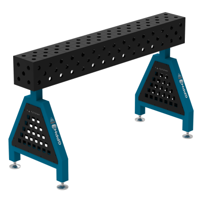 Welding support TRESTLE PRO 1500x200x200 mm - System ⌀28mm - Grid: Diagonal - On foot