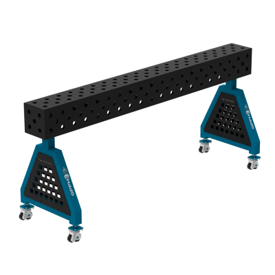 Svejsestøtte TRESTLE PRO 2000x200x200 mm - System ⌀28mm - Gitter: Diagonal - På hjul