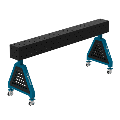 Lassteun TRESTLE PRO 2000x200x200 mm - Systeem ⌀16mm - Rooster: Diagonaal - Op wielen