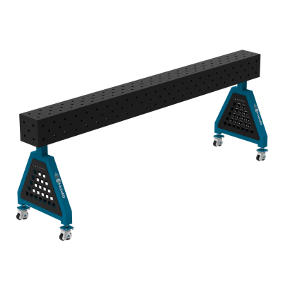 Sveisestøtte TRESTLE PRO 2400x200x200 mm - System ⌀16mm - Rutenett: Diagonal - På hjul