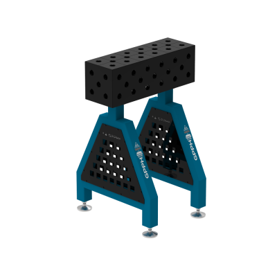 Welding support TRESTLE EXPERT 600x200x200 mm - System ⌀28mm - Grid: Diagonal - On foot