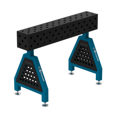 Welding support TRESTLE EXPERT 1200x200x200 mm - System ⌀28mm - Grid: Diagonal - On foot