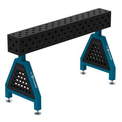 Suporte de soldadura TRESTLE EXPERT 1500x200x200 mm - Sistema ⌀28mm - Grelha: Diagonal - Em pé