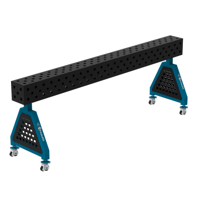 Welding support TRESTLE EXPERT 2400x200x200 mm - System ⌀28mm - Grid: Diagonal - On wheels