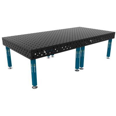 Mesa de soldadura PLUS Cuadrícula - 100x100mm, Sistema - Φ28, Tamaño - 3000x1480mm, Patas - En los pies