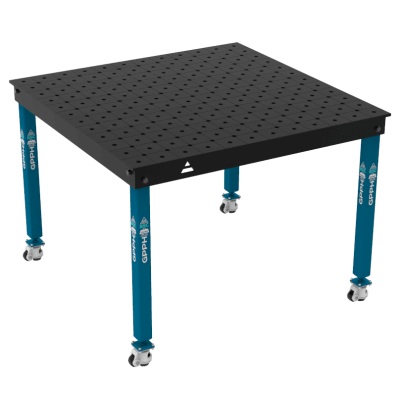 Sveisebord BASIC Størrelse - 1200x1200mm, System - Φ16, Ben - På hjul, Rutenett - diagonal